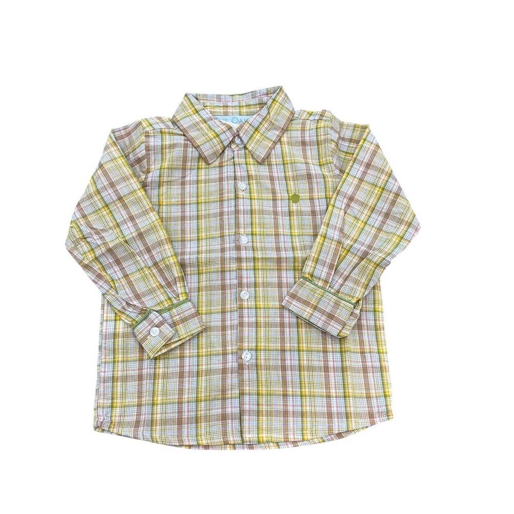 NEW THE OAKS APPAREL kids william dress shirt in harvest fields plaid